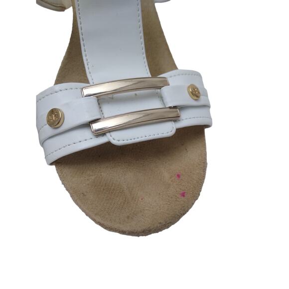 Anne Klein iflex White And Gold Wedge Sandals Size 7.5M - Picture 7 of 7
